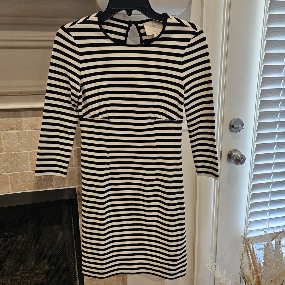 Kate Spade S Horizontal Striped Dress Black And Cream